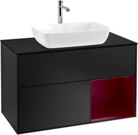 V&B Waschtischunterschrank Finion 100 in Blau lackiert mit Regal, B/T/H: 100 x 50,1 x 50,1 cm - Bild 1