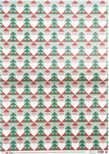 Rico Design Paper Poetry Paper Patch Geschenkpapier Weihnachtsmann B: 30 cm, H: 42 cm - Bild 1