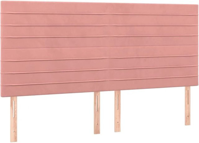 vidaXL LED Kopfteil in Rosa aus Samt mit USB-Ladeanschluss, Breite: 160 cm, Tiefe: 5 cm, Höhe: 118 cm - Bild 1