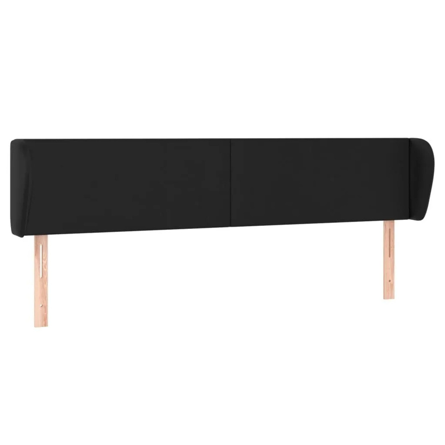 vidaXL Kopfteil mit Ohren in Schwarz aus Kunstleder, B/T/H: 183 x 23 x 78/88 cm - Bild 2