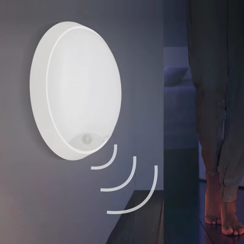 L-MANG LED Wandleuchte mit Bewegungssensor, kreisförmig, IP65 wasserdicht für den Außenbereich aus ABS Material - Bild 3