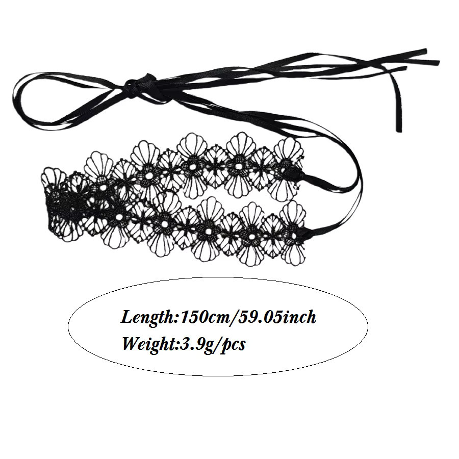 Halskette Spitzen-Choker, Schwarz, Vintage, Damen - Bild 3