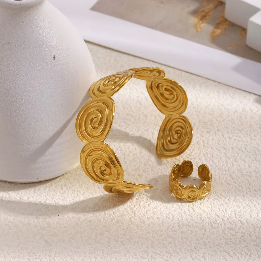 MamacitaSlay Schmuck-Set Armreif und Ring, Edelstahl, Gold, Damen - Bild 2