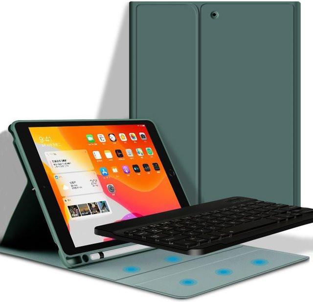Schutzhülle mit Bluetooth-Tastatur für Apple iPad 7. 8. 9. Generation 10.2 Zoll und iPad Air 3 in Schwarz - Bild 1