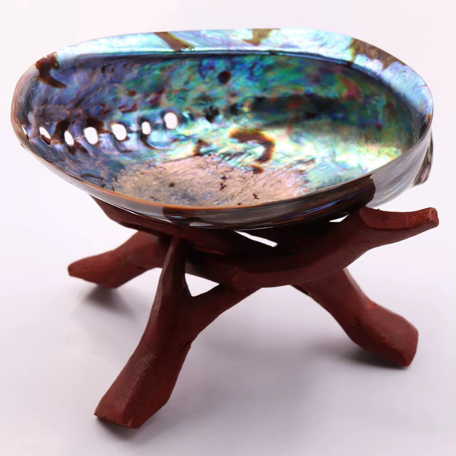 ORIGIFTS Salbei Räucherset aus polierter Paua Abalone Muschel mit Stativ-Ständer, Multicolor, Größe: 11-13 cm - Bild 3