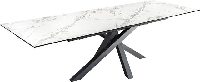 riess-ambiente Esstisch MARVELOUS aus Keramik in Weiß Marmor Optik, ausziehbar, B/T/H: 180 x 100 x 75 cm bis 260 x 100 x 75 cm - Bild 1