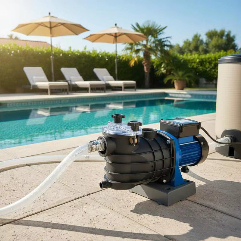 Elektrische Poolpumpe 500 W in Blau für Garten und Hinterhof - Bild 4