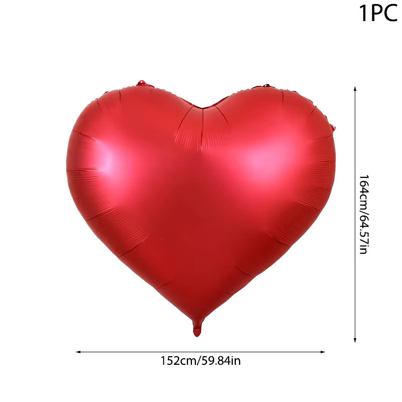 ZQNYCY Folienballon mit rotem Herz, 63 Zoll, Herzform für Hochzeit, Valentinstag und Geburtstag - Bild 4