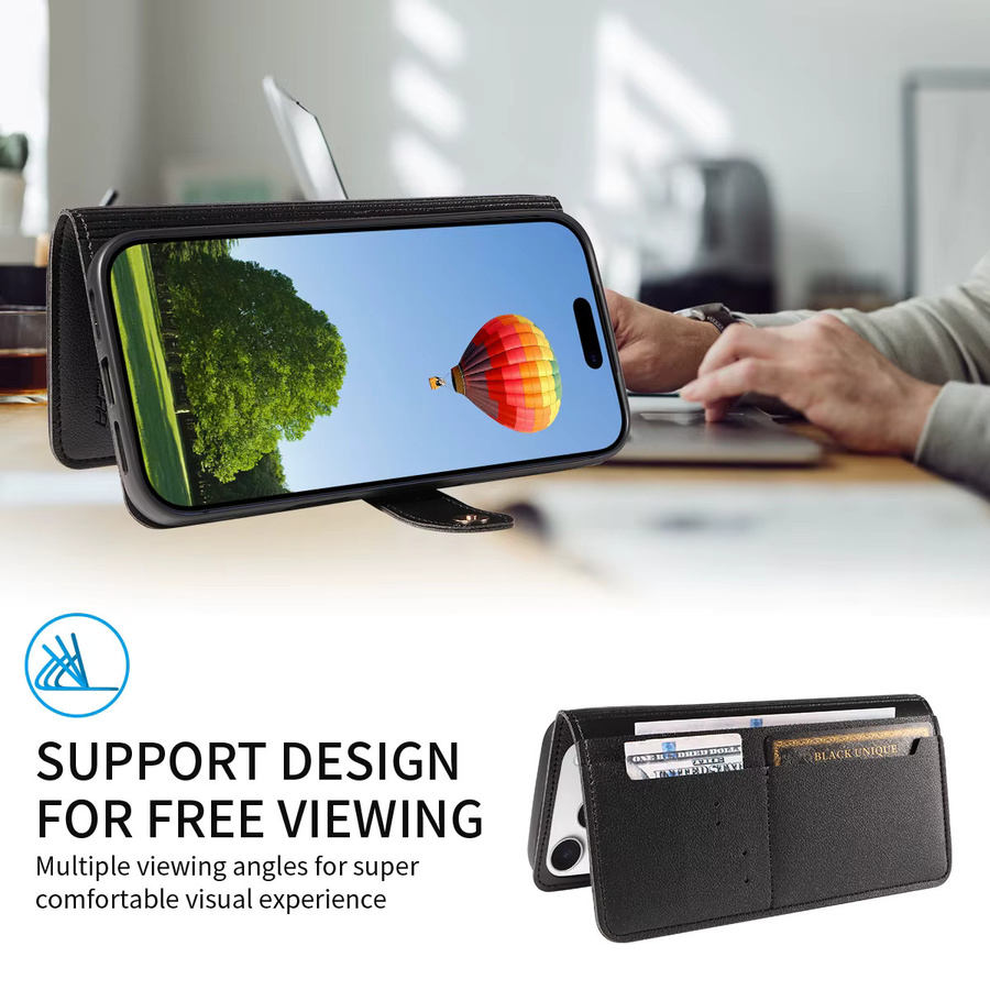 Handyhülle Wallet Cover aus TPU und Leder für Samsung Galaxy A56 A36 A26 A16 A06 A54 A32 A25 A23 A22 A21S A15 A14 A13 A12 in Blau oder Schwarz - Bild 2