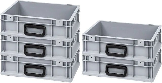 PROREGAL Spar Set 5x Eurobox Nextgen Portable Uno Transportbehälter Grau H x B x T: 12 x 30 x 40 cm - Bild 1