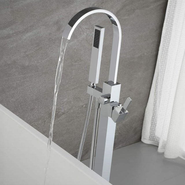 HOME DELUXE Design Standarmatur SKY für Badewanne aus Edelstahl in Silber - Bild 1