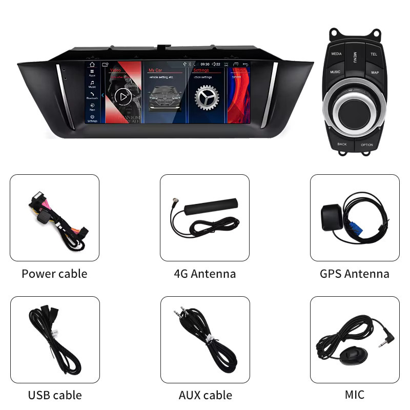 STWEI Android Multimedia Display für BMW E84 X1 (2009-2015) mit 8,8 Zoll Bildschirm, Wireless CarPlay, GPS und Bluetooth in Schwarz - Bild 4