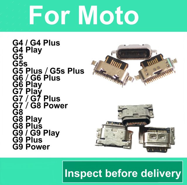 Motorola USB-Ladeanschluss Dock-Zubehör in Silber für Moto G9 G4 G5 G5S G6 G7 Plus G8 Power Play zur Reparatur - Bild 1