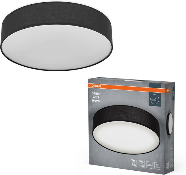 Osram Orbis Paris Deckenleuchte in Schwarz mit 3x E27 Fassungen, Durchmesser: 48 cm - Bild 1