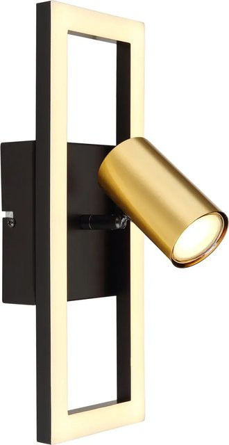 Globo LED-Wandleuchte Marrie modern in Schwarz und Messing, B/H: 13 x 35 cm - Bild 1