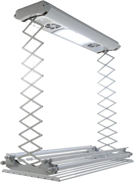 Foxydry Air Elektrischer Wäscheständer zur Deckenmontage in Steel Gray, höhenverstellbar mit 16 m Trockenlänge, Breite: 122 cm - Bild 1