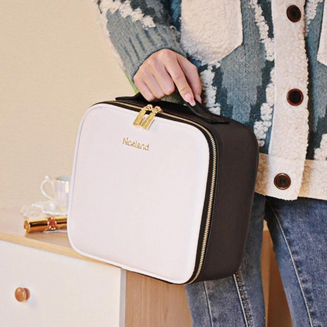 Binchi Health Technology Kosmetiktasche mit LED-Spiegel, Weiß, Damen - Bild 1
