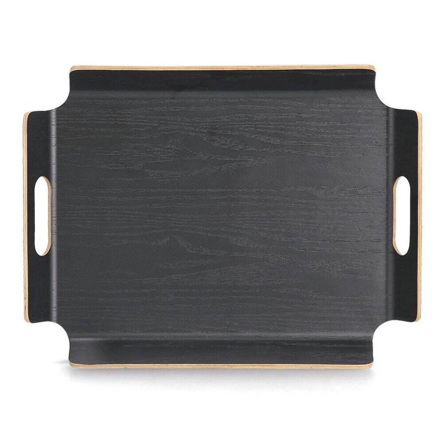 Zeller Present Serviertablett aus Holz in Schwarz mit Griffen, B/H/L: 33,5 x 44,5 x 44,5 cm - Bild 3