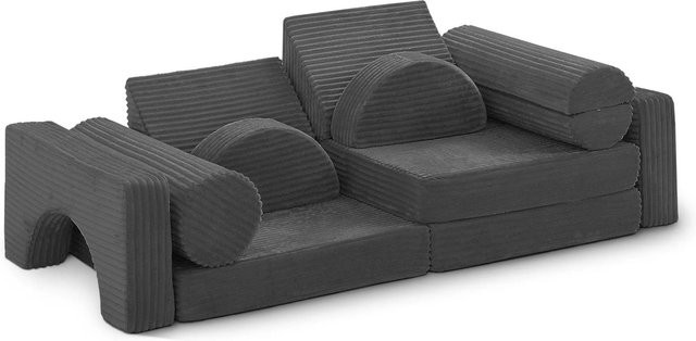 Bestlivings Spielsofa für Kinder aus Cord, 11-teiliges Set, Anthrazit - Bild 1
