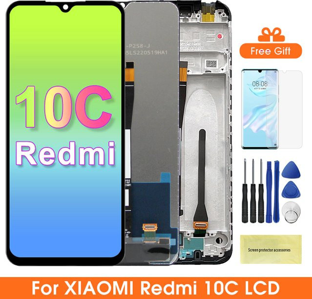 QAG LCD Display Touchscreen Digitizer Montage für Xiaomi Redmi 10C, 6,71 Zoll, Schwarz - Bild 1