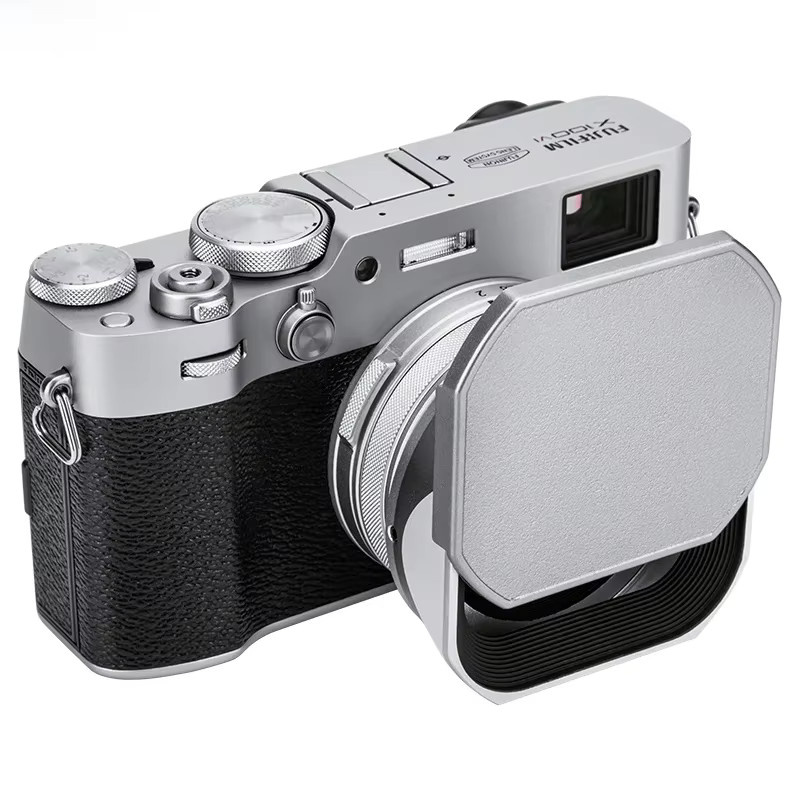 JJC LH-X100 Quadratische Gegenlichtblende in Silber für FUJIFILM Fuji X100VI X100V X100F inklusive Kappe und Adapterring - Bild 4