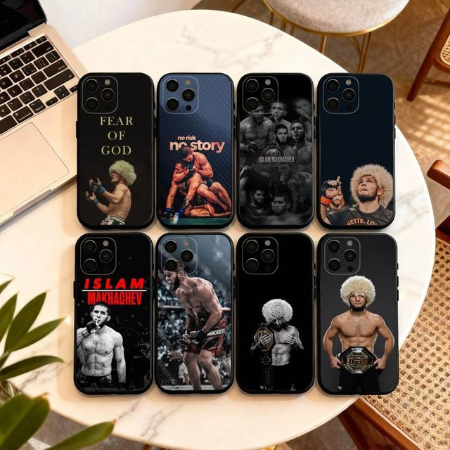 Champion Boxing K-Khabib Handyhülle für iPhone 17 16 15 14 13 12 11 Plus Pro Max XS aus weichem Silikon in Schwarz - Bild 1