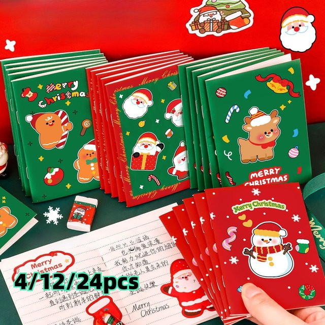 TWBEB Weihnachtliche Mini-Notebooks mit Cartoon-Design, Softcover, liniertes Papier, Mehrfarbig - Bild 1
