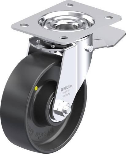 Blickle Stahlblech-Lenkrolle LE-PP 150K-ST-EL in Schwarz und Grau mit 150 mm Rad-Durchmesser und 300 kg Tragfähigkeit - Bild 1