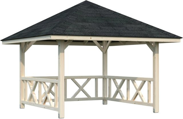 Palmako Holz-Pavillon Bianca aus Fichtenholz in Braun, B/T/H: 300 x 300 x 319 cm - Bild 1