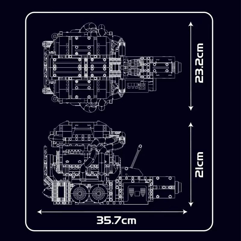 Mould King 10201 Super Sportwagen Motor W16, Bausatz, ab 14 Jahren - Bild 4