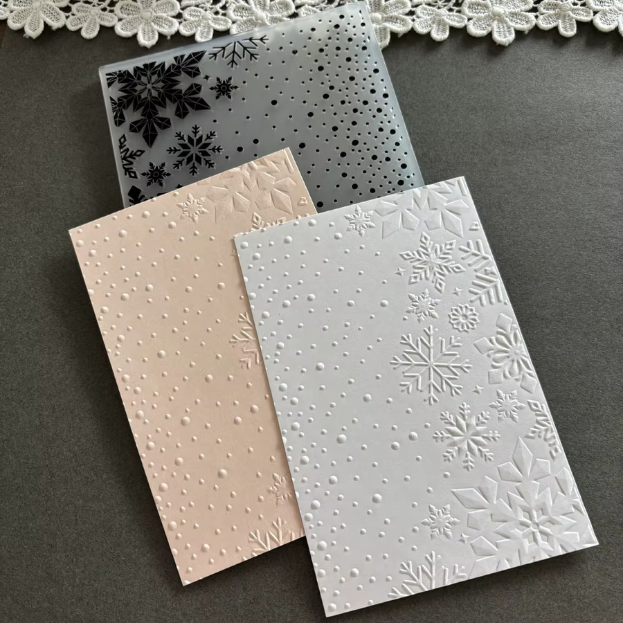 3D-geprägter Reliefordner mit Weihnachtsschneeflocken-Motiv für Scrapbooking und Fotoalben, 5 x 7 Zoll - Bild 3