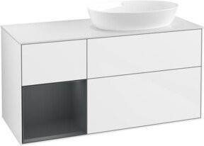 V&B Waschtischunterschrank Finion mit Wandbeleuchtung, Farbe Weiß lackiert, Breite: 120 cm, Tiefe: 50,1 cm, Höhe: 50,1 cm - Bild 1