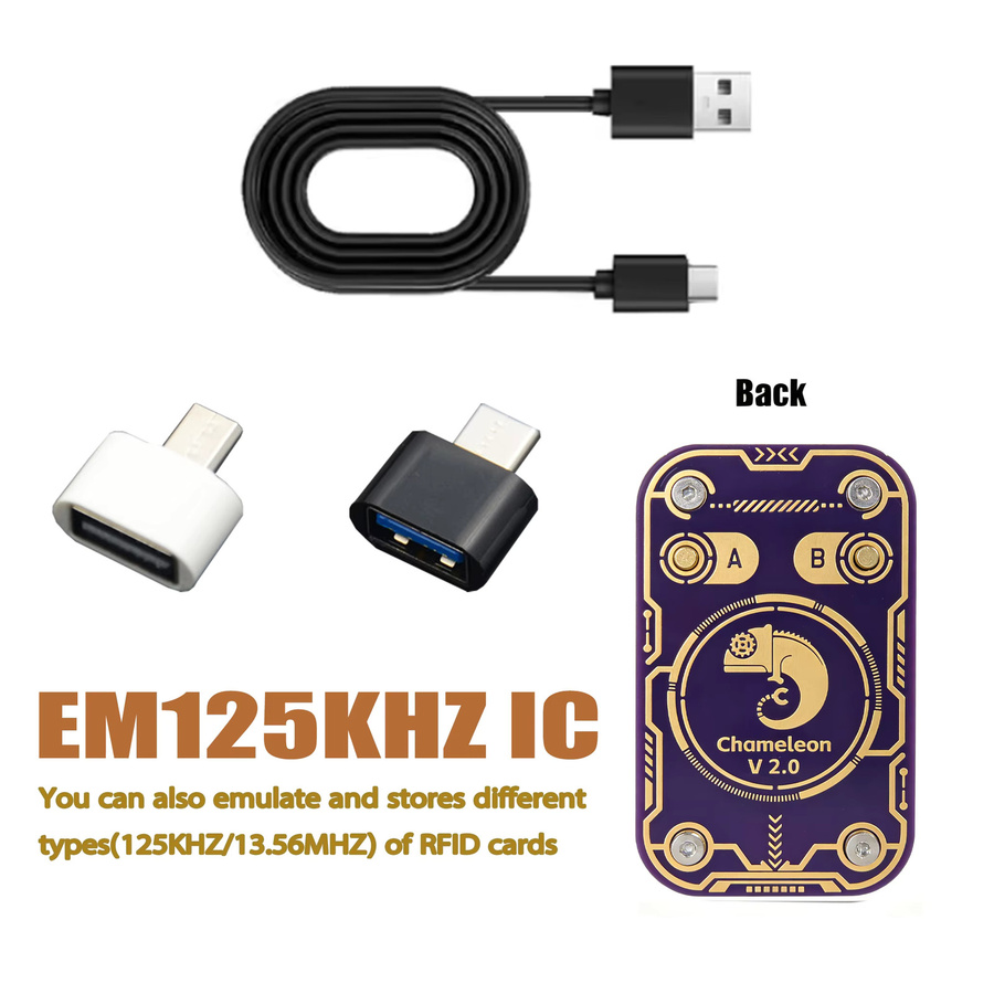 Chameleon Ultra Kontaktloser Smart-Card-Emulator NFC RFID Leser und Schreiber für ID-IC Tags in Schwarz und Lila - Bild 5