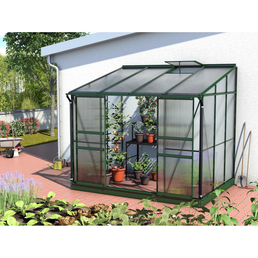 Vitavia Anlehn-Gewächshaus Ida 5200 in Smaragdgrün mit 5,2 m² Fläche und 4 mm Polycarbonat-Hohlkammerplatten - Bild 3