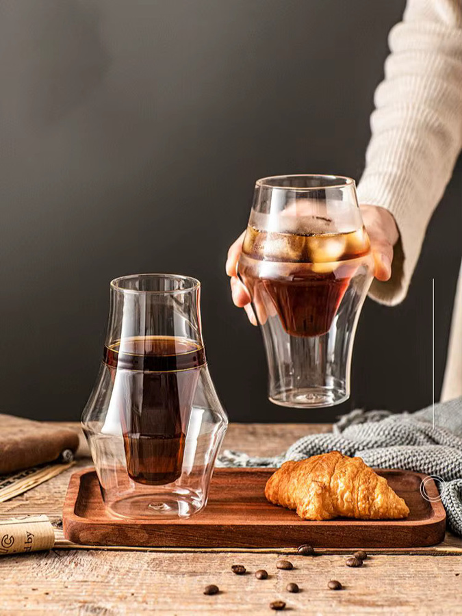 YWDL Doppelwandiger Glasbecher für Espresso, Kaffee und Heißgetränke, transparent, 120 ml / 250 ml / 335 ml - Bild 2