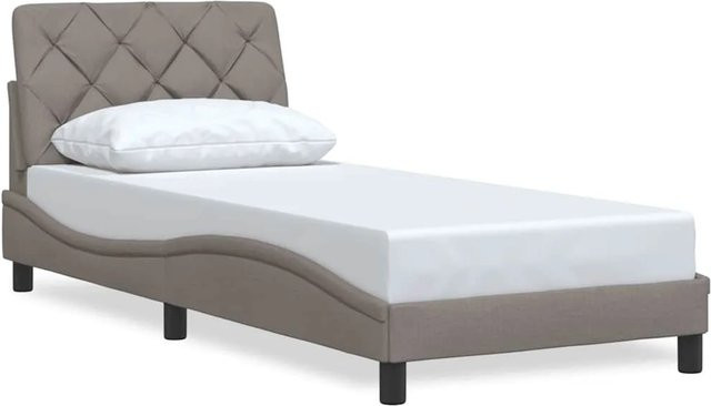 vidaXL Bettgestell modern in Beige aus Stoff, B/T/H: 90 x 200 cm - Bild 1