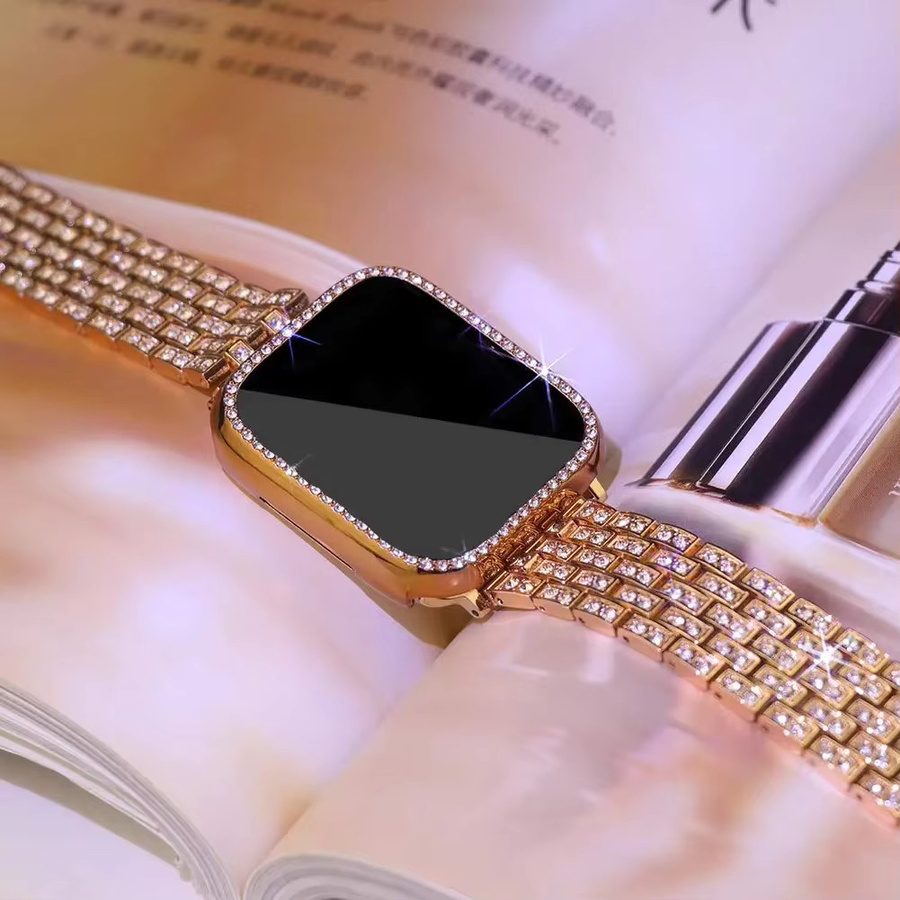 Uhrenarmband Edelstahl, Diamant, Kristall, Apple Watch Case und Displayschutzfolie - Bild 2