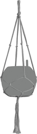 Lechuza Makramee Hängeampel Cotton Pure in Grau, Breite: 22 cm, Höhe: 14 cm