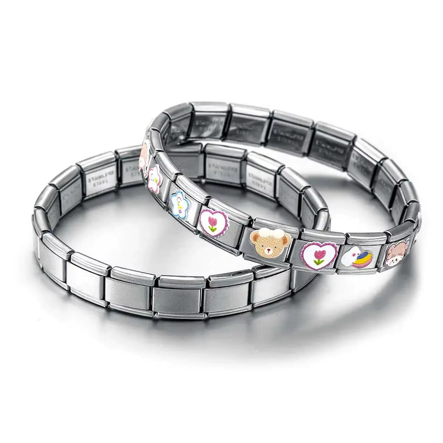Aiovlo Charm-Modul-Armband, Edelstahl, Silber, Unisex - Bild 2