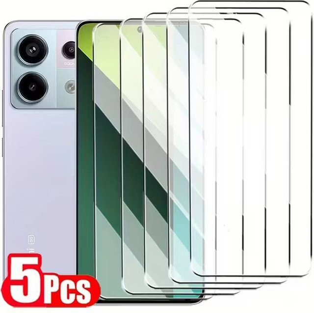 5 Stück Displayschutzfolien aus gehärtetem Glas für Xiaomi POCO F3 F4 X6 F5 Pro, transparent - Bild 1