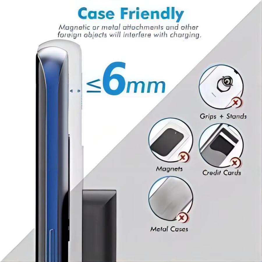 KEPHE 30W Kabelloses Ladegerät Ständer als Induktions-Schnelllade-Dockingstation für iPhone, Samsung und Xiaomi in Schwarz - Bild 6