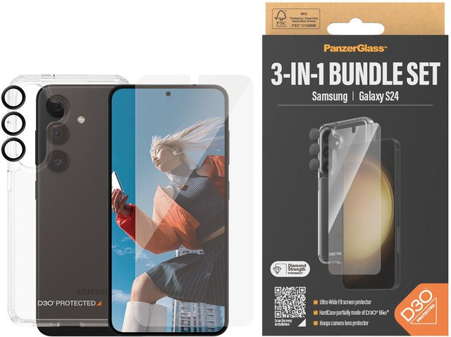 Samsung Galaxy S24 3-in-1 Protection Pack mit EasyAligner in Transparent - Bild 1