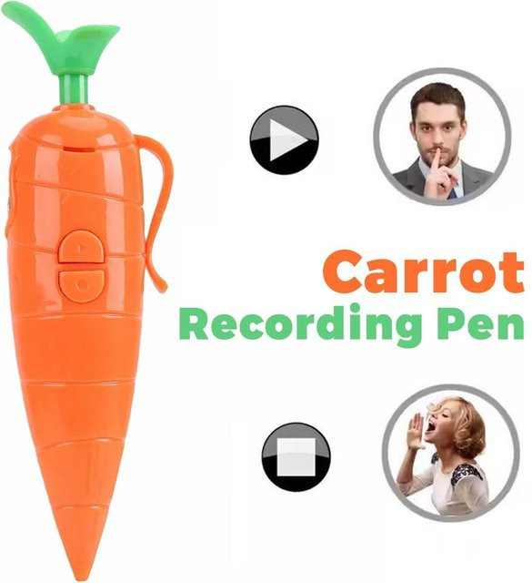 Judy & Nick Karotten-Voice-Recorder, elektronisches Sound-Spielzeug und Kugelschreiber in Orange - Bild 1