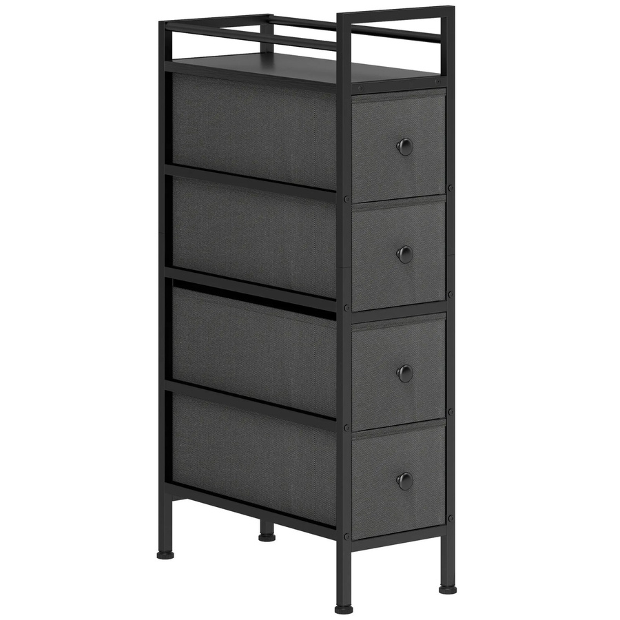 HOMCOM Kommode aus Vliesstoff und Stahl in Schwarz, B: 43 cm, T: 20 cm, H: 81,5 cm - Bild 2