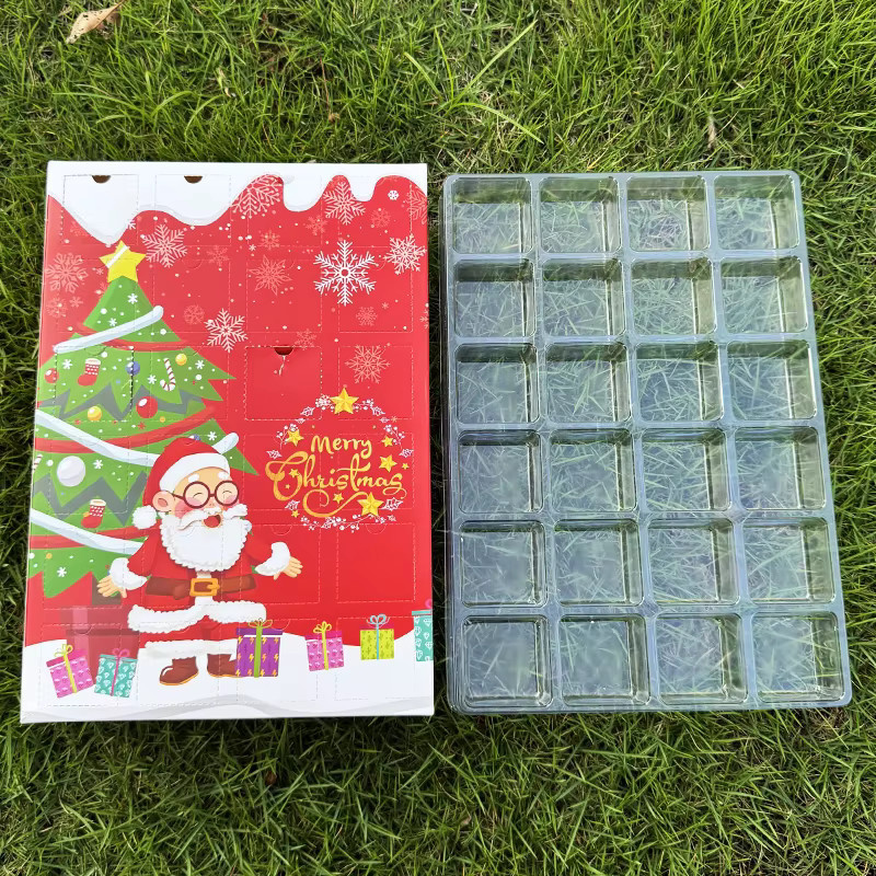 ZQNYCY Adventskalender mit 24 leeren Boxen zum Befüllen, rot und mehrfarbig, DIY Geschenkbox für Kinder und Neujahr - Bild 2