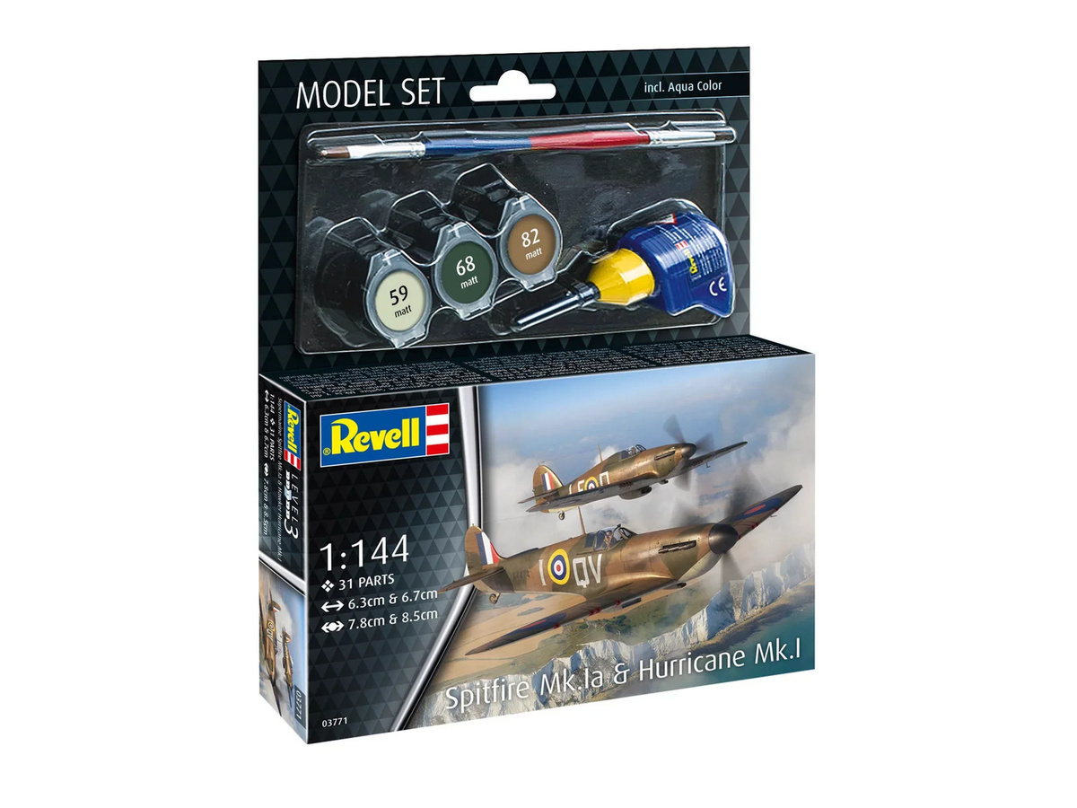 Revell Spitfire Mk.Ia & Hurricane Mk.I Model Set, 1:144 - Bild 2