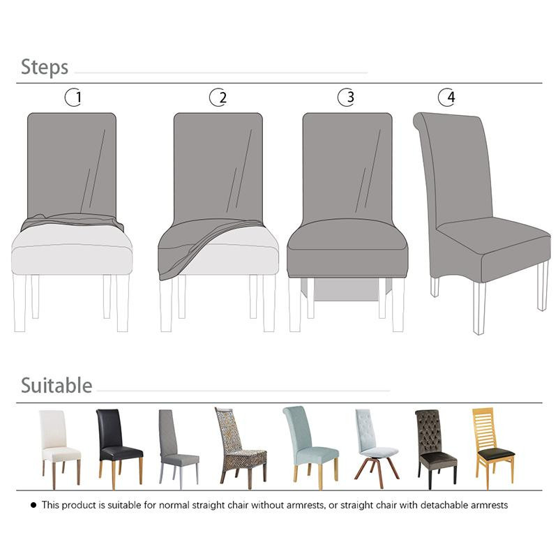 Yiran Furniture Esszimmerstuhlbezug aus Samtstoff mit langer Rückenlehne, elastischer Stretch-Schonbezug für Küchenstühle, XL-Größe - Bild 1