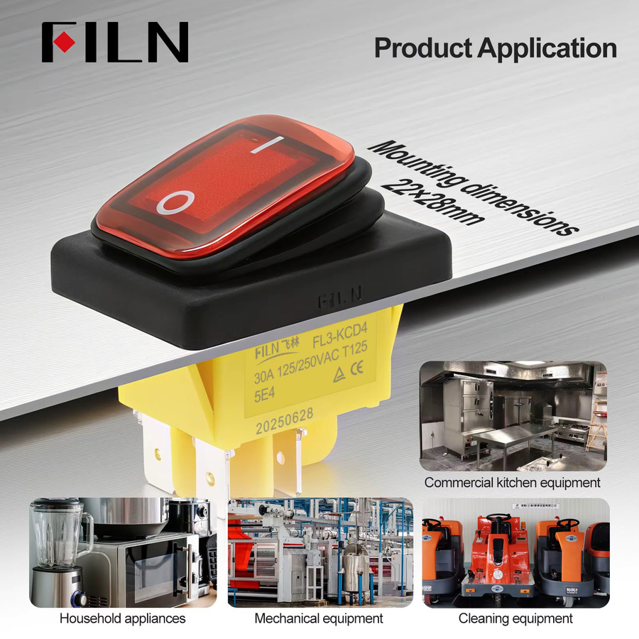 FILN Heavy Duty IP68 wasserdichter LED-Kippschalter T8530A12V/220V in Blau, Rot oder Grün für Auto und Marine - Bild 4