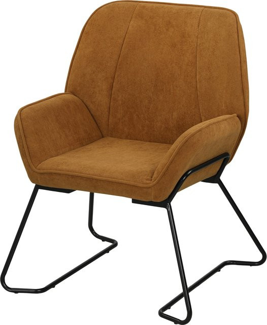 Aosom HOMCOM Loungesessel Modern mit Samtbezug und Metallbeinen in Braun - Bild 1
