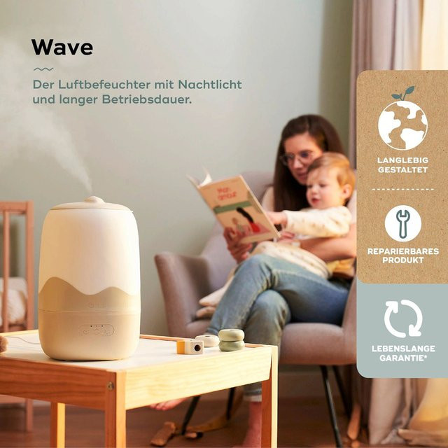 Babymoov 2in1 Luftbefeuchter mit Nachtlicht Wave in Beige - Bild 1